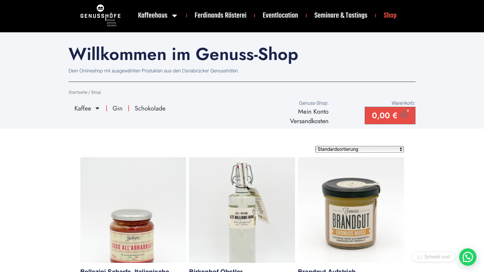 Große Vorschau der Webseite Genusshöfe.de Onlineshop