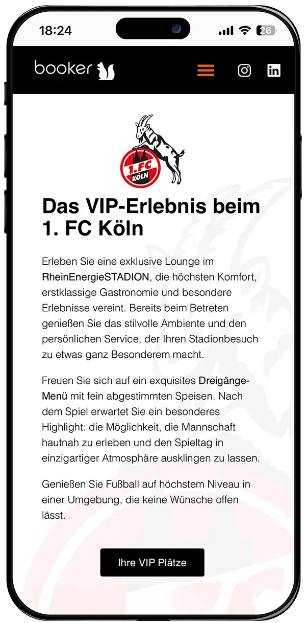 Screenshot von booker-vip.de